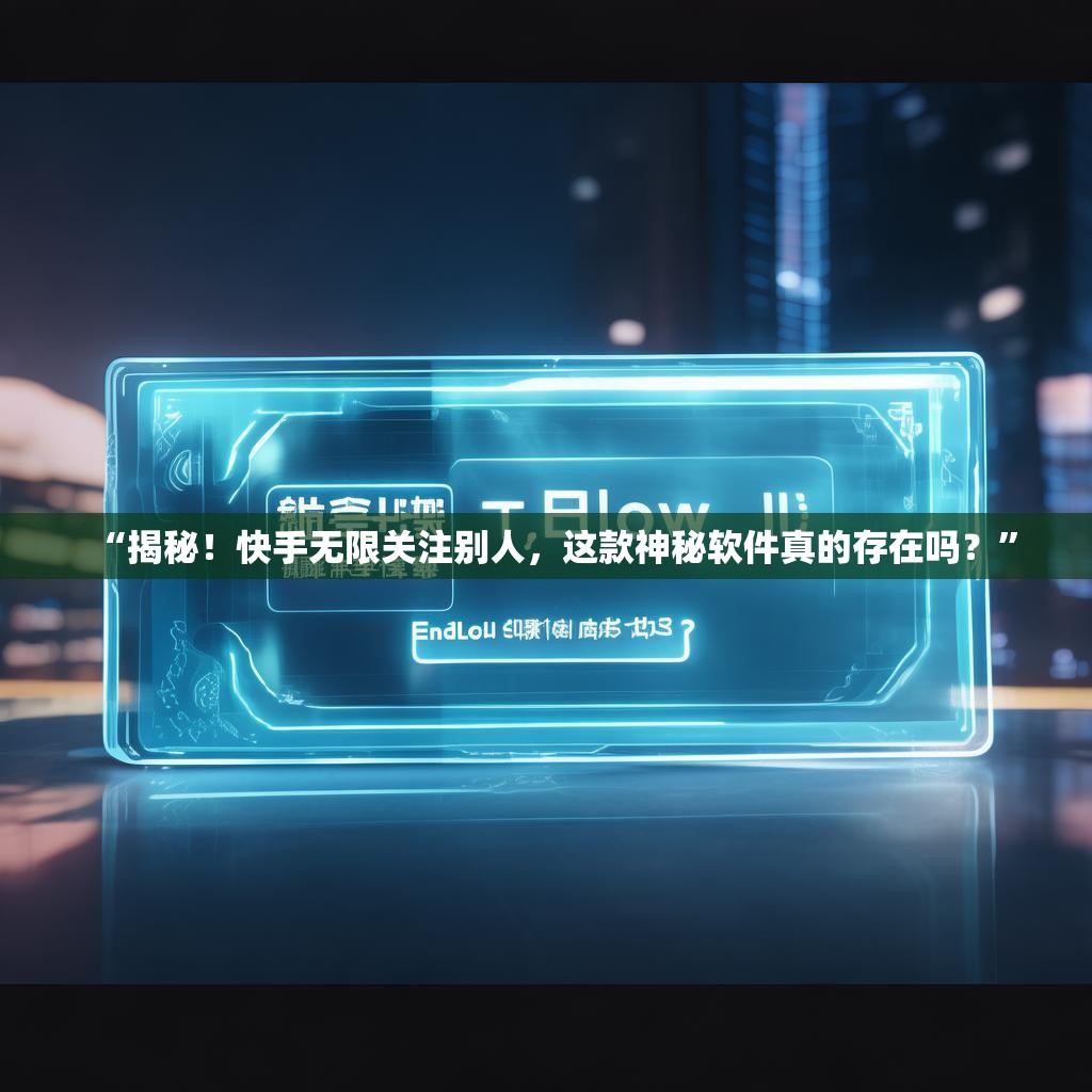 “揭秘！快手无限关注别人，这款神秘软件真的存在吗？”