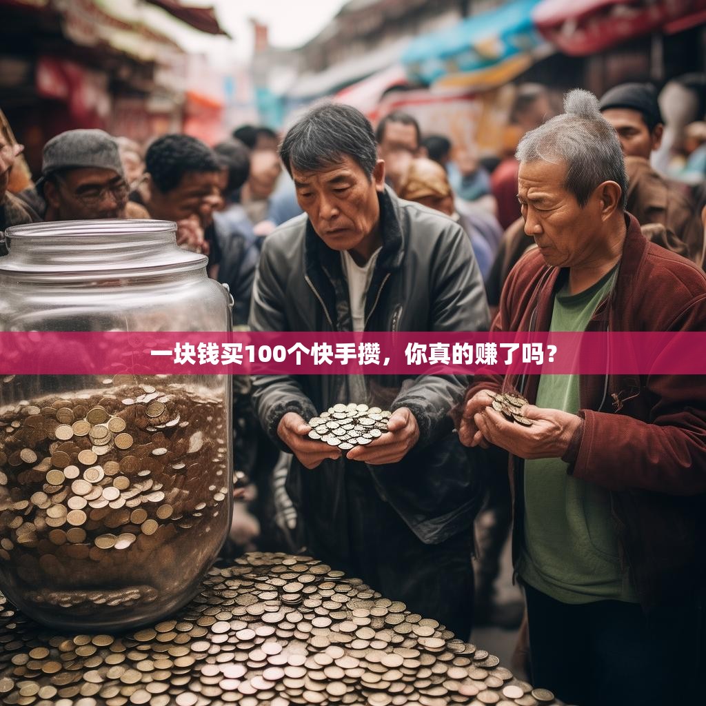 一块钱买100个快手攒,你真的赚了吗?