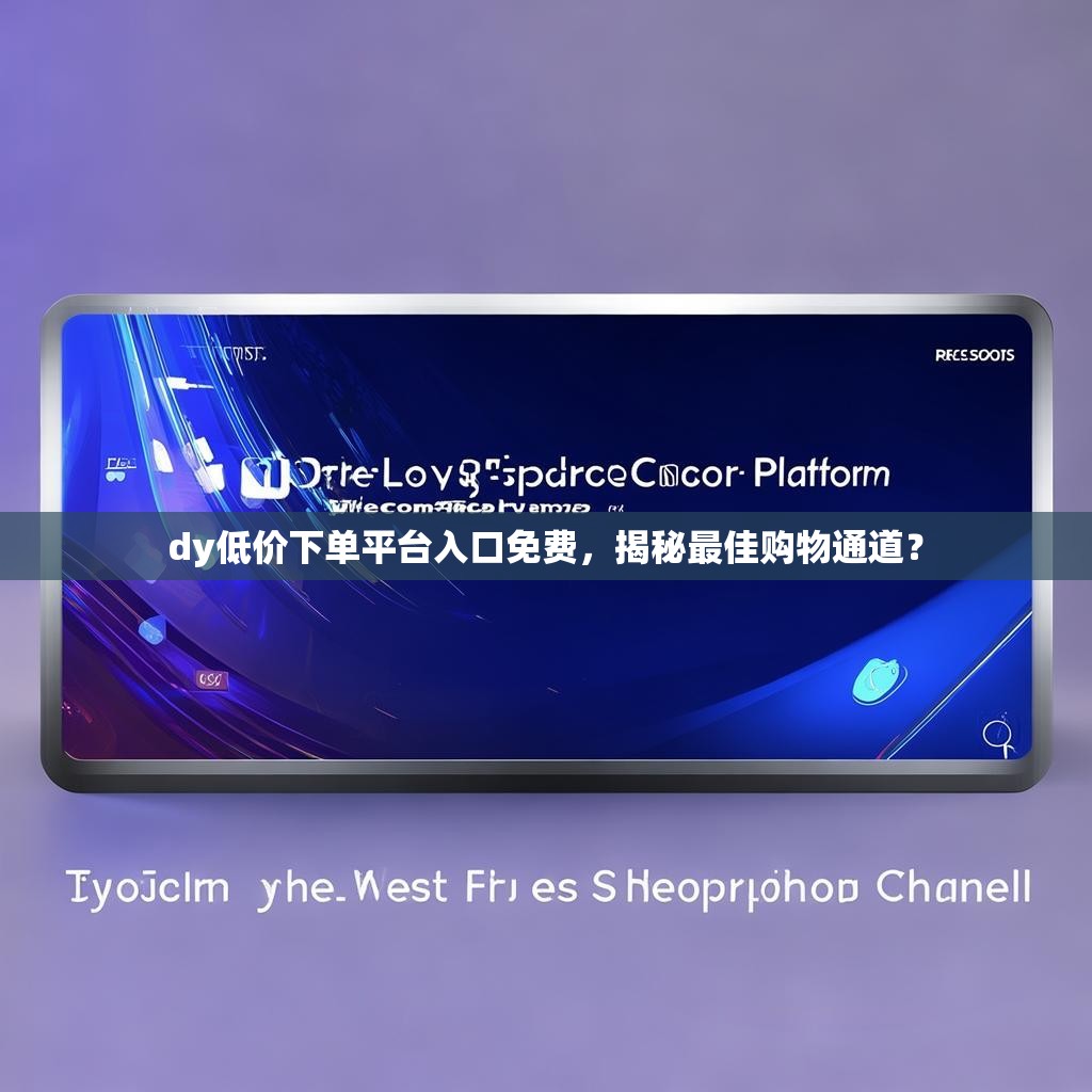 dy低价下单平台入口免费,揭秘最佳购物通道?