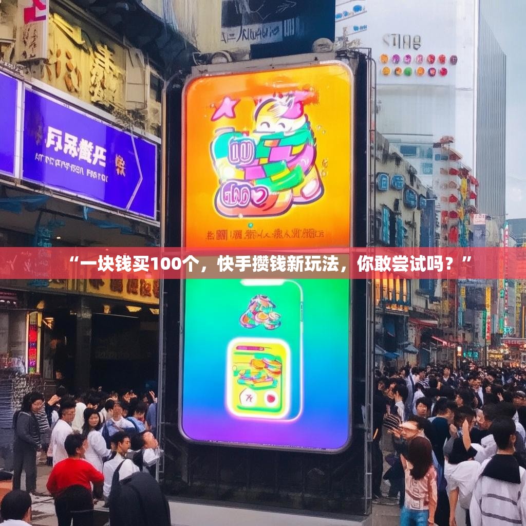 “一块钱买100个，快手攒钱新玩法，你敢尝试吗？”