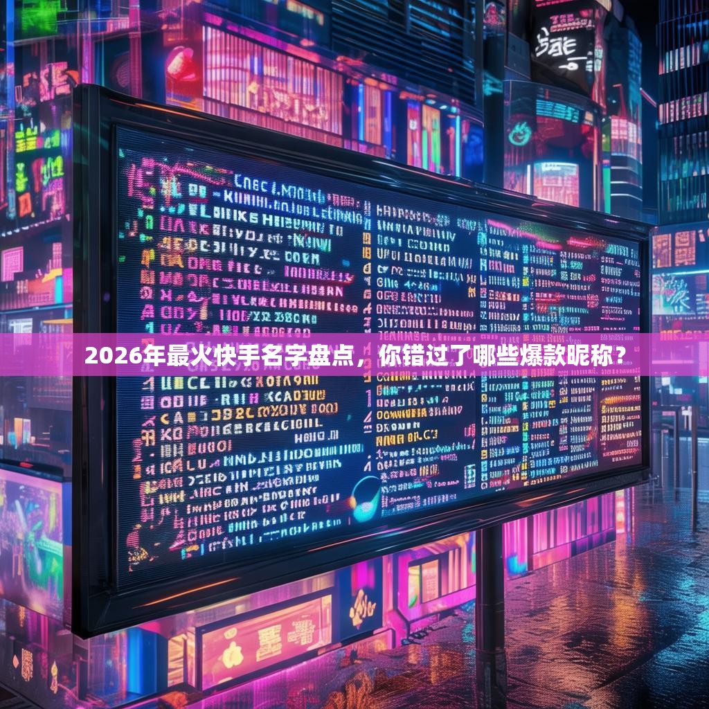 2026年最火快手名字盘点，你错过了哪些爆款昵称？