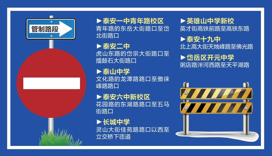 泰安市高考交通管制路段及时间公布，考生家长速看