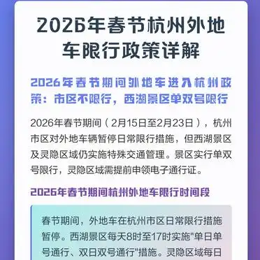 2026 年春节杭州外地车限行政策公布,含景区限号范围
